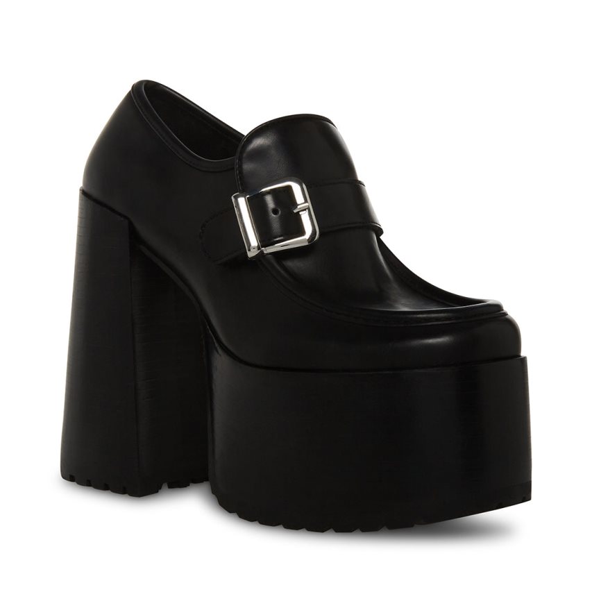 Black Steve Madden Kerigan Women's Platform Shoes | PH 6897TEX